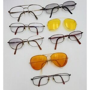 Lot 8 Mixed Eyeglasses Sunglasses Aviator Readers Frames Assorted